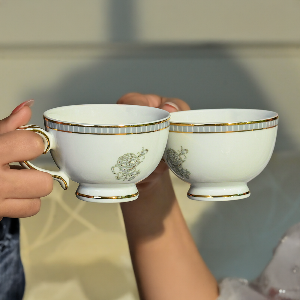 Tea Cup & Saucer 12pc | Grey | Grey Iris ICHKAN