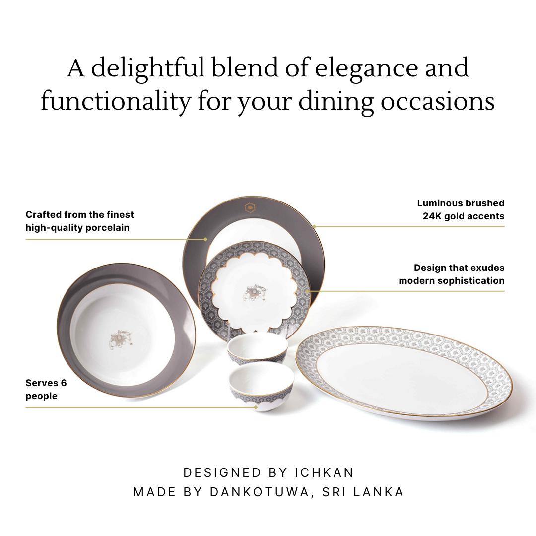 21 pc Dinner set | Grey | Grey Legacy ICHKAN