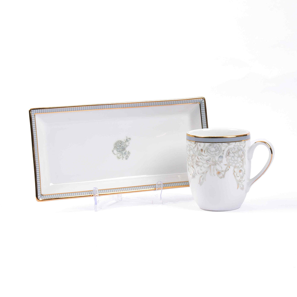 Coffee Mug and Snack Platter Combo - Gift Box | Grey | Grey Iris ICHKAN