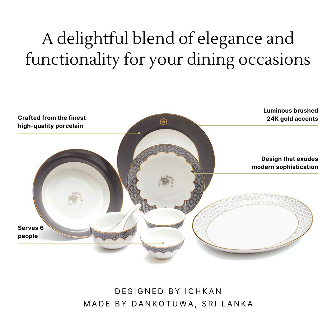 33 pc Dinner set | Grey | Grey Legacy ICHKAN