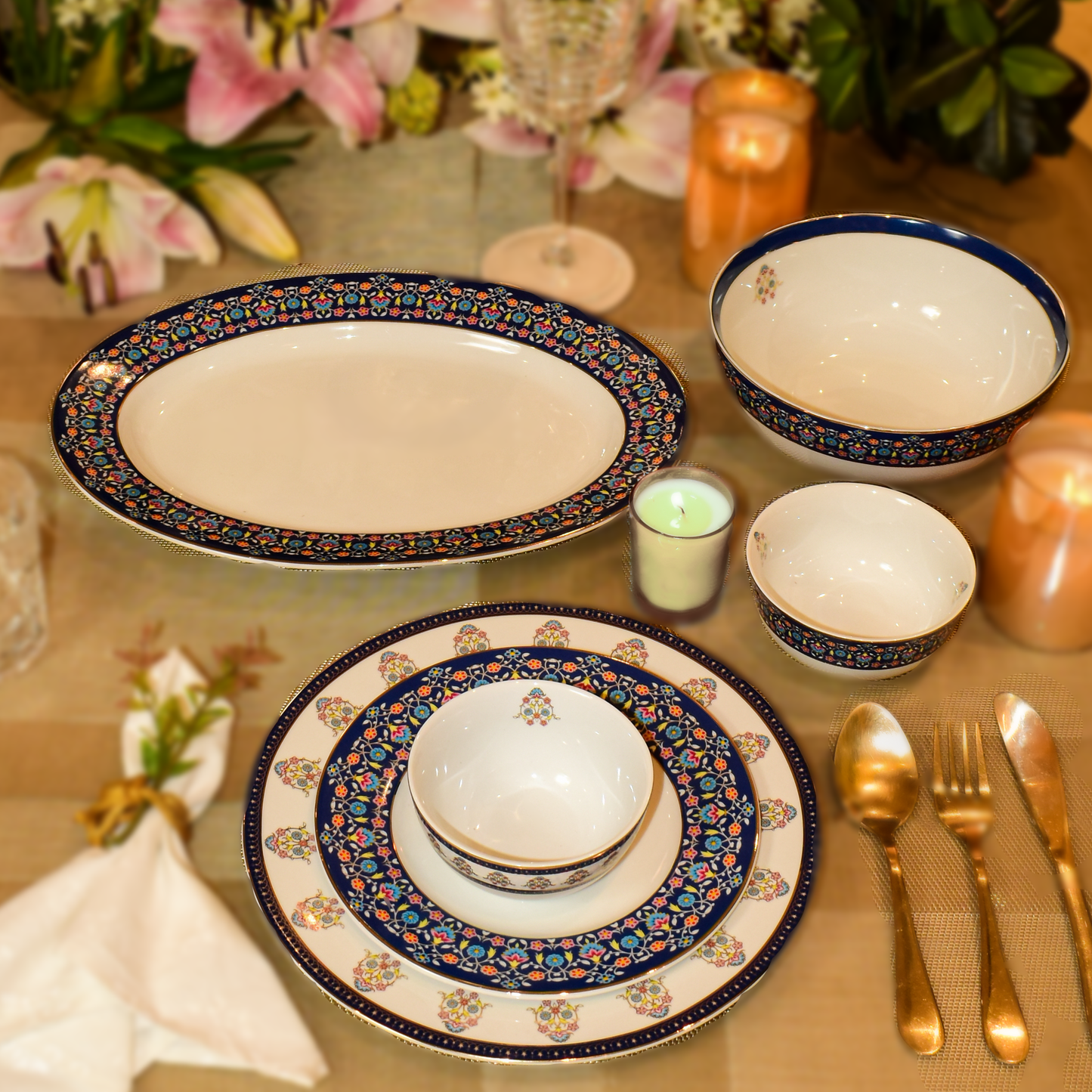 Indian Royalty Dinner Set | 21 pieces Ichkan