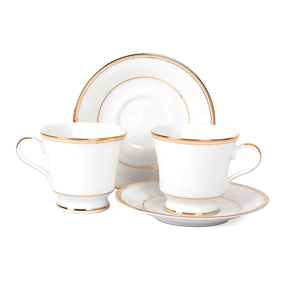 Tea Cup and Saucer Set 12 Pcs  | Gold | Infinity Gold ICHKAN by Day To Day
