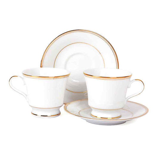 Tea Cup and Saucer Set 12 Pcs  | Gold | Infinity Gold ICHKAN by Day To Day