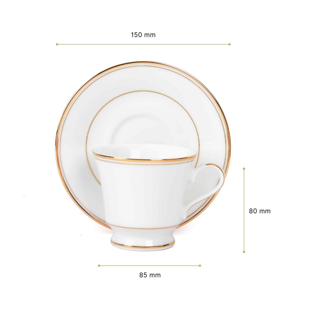 Tea Cup and Saucer Set 12 Pcs  | Gold | Infinity Gold ICHKAN by Day To Day