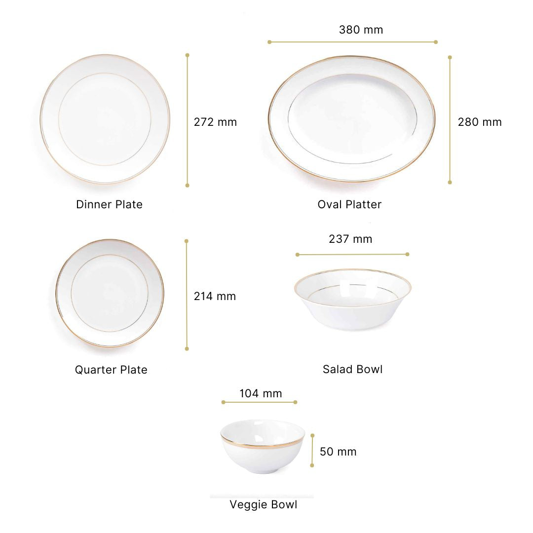 21 pc Dinner set Coupe Shape | Gold | Infinity Gold ICHKAN by Day To Day