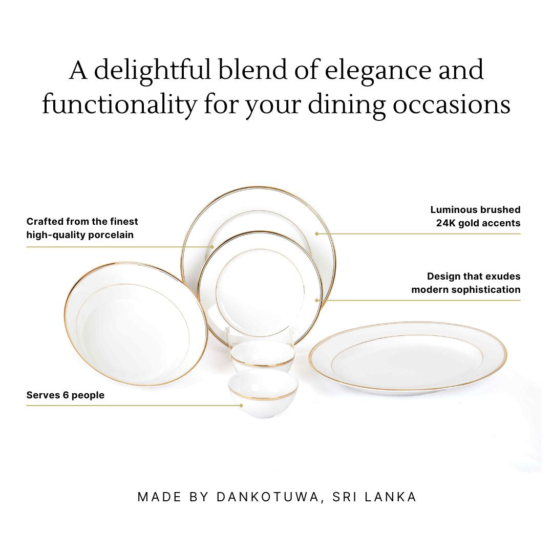 21 pc Dinner set Georgian Shape | Gold | Infinity Gold ICHKAN by Day To Day