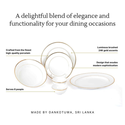 21 pc Dinner set Georgian Shape | Gold | Infinity Gold ICHKAN by Day To Day