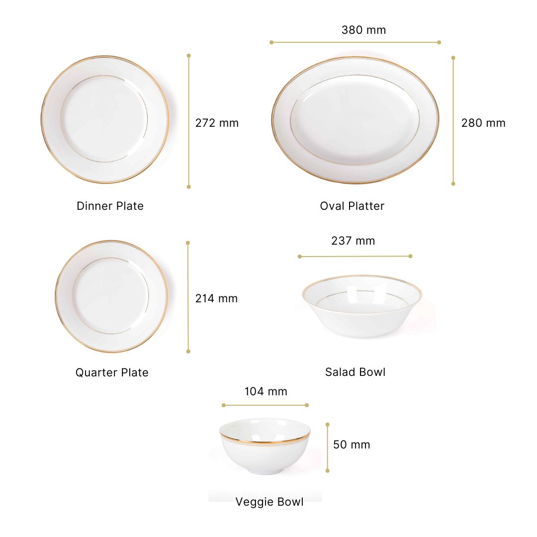 21 pc Dinner set Georgian Shape | Gold | Infinity Gold ICHKAN by Day To Day