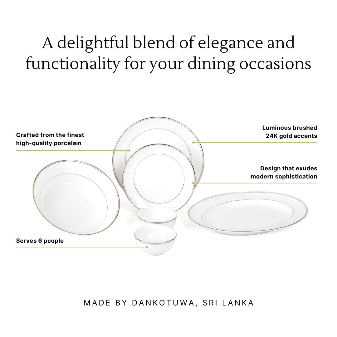 21 pc Dinner set Coupe Shape | Platinum | Infinity Platinum ICHKAN by Day To Day