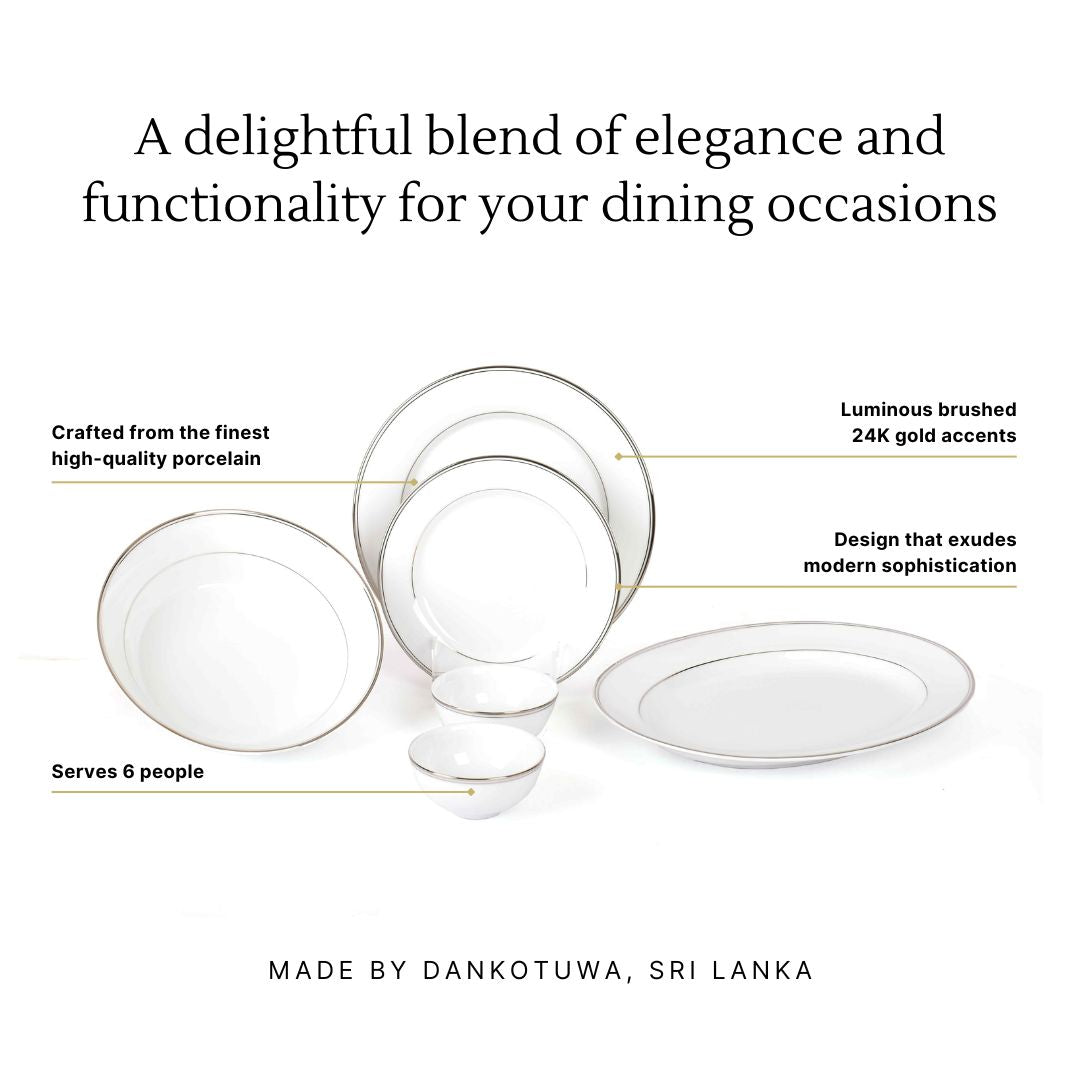 21 pc Dinner set Georgian Shape | Platinum | Infinity Platinum ICHKAN by Day To Day