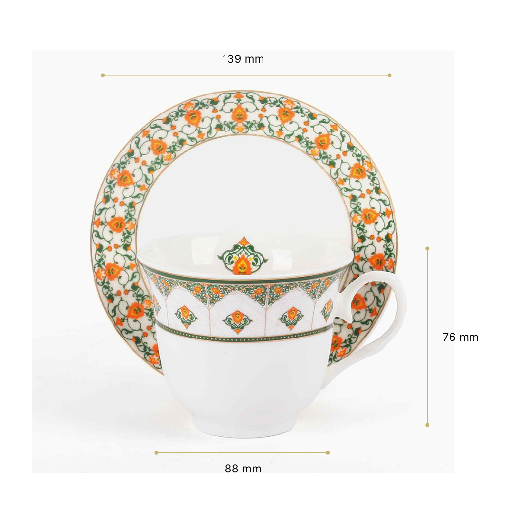 Tea Cup and Saucer Set 12 Pcs | Jashn | Ichkan Roots