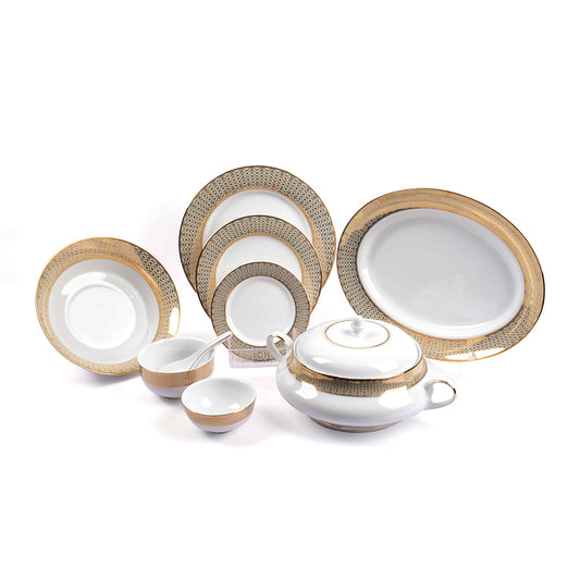 Porcelain Dinner Set 41pc | Gold | Jewel Cream ICHKAN by Day To Day