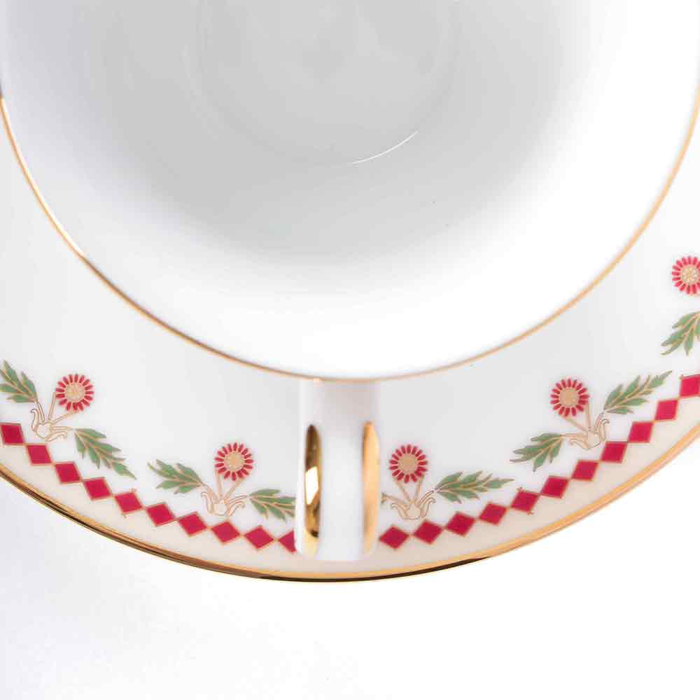 Tea Cup and Saucer Set 12 Pcs Bell Shape | Red | Kokanadam ICHKAN by Day To Day