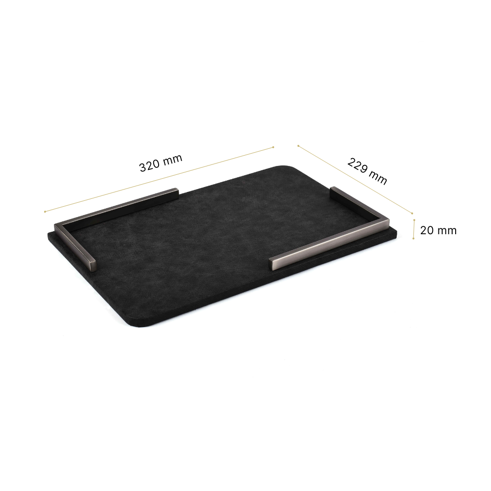 Metal Leatherette Serving Platter | Black | Luxe ICHKAN by Day To Day