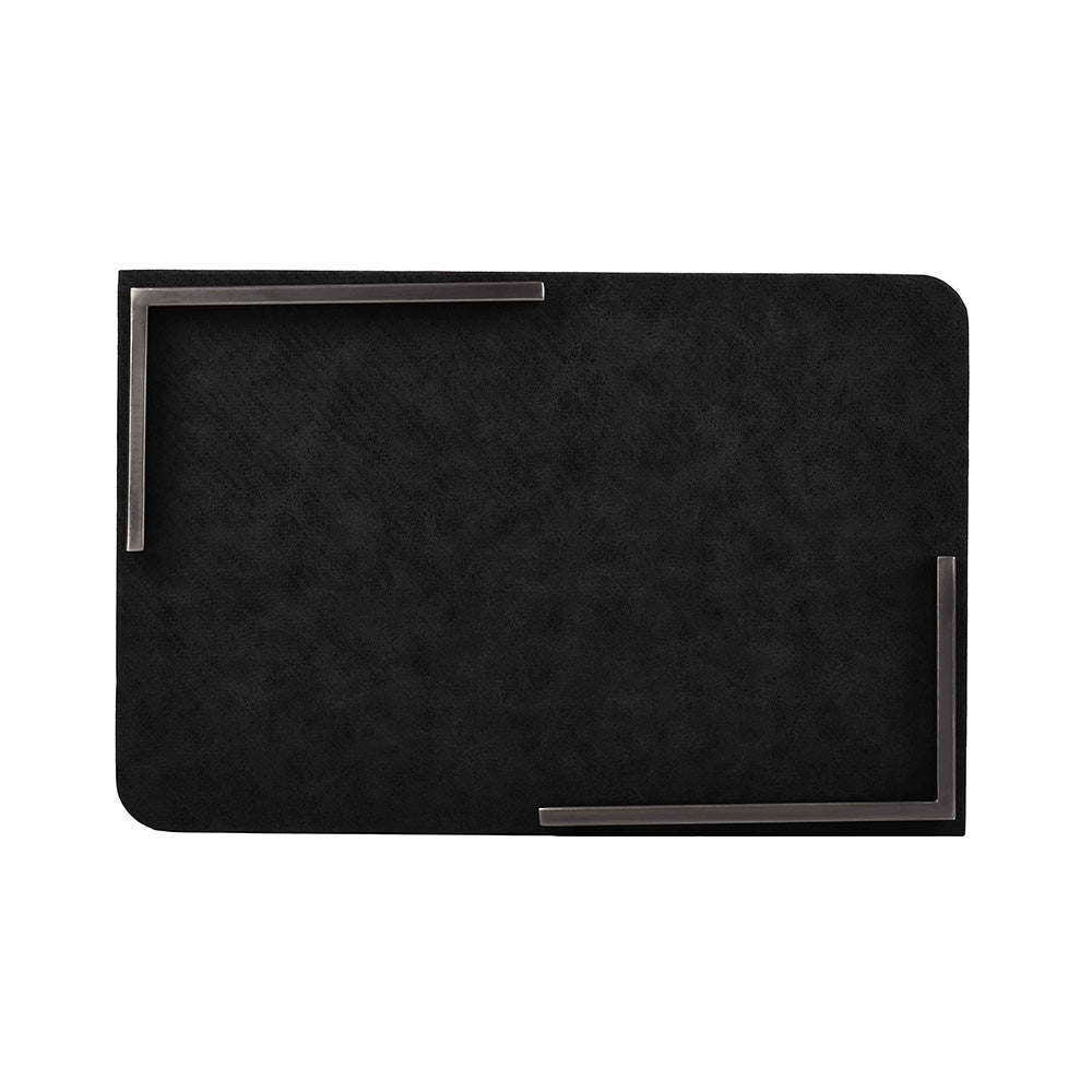 Metal Leatherette Serving Platter | Black | Luxe ICHKAN by Day To Day