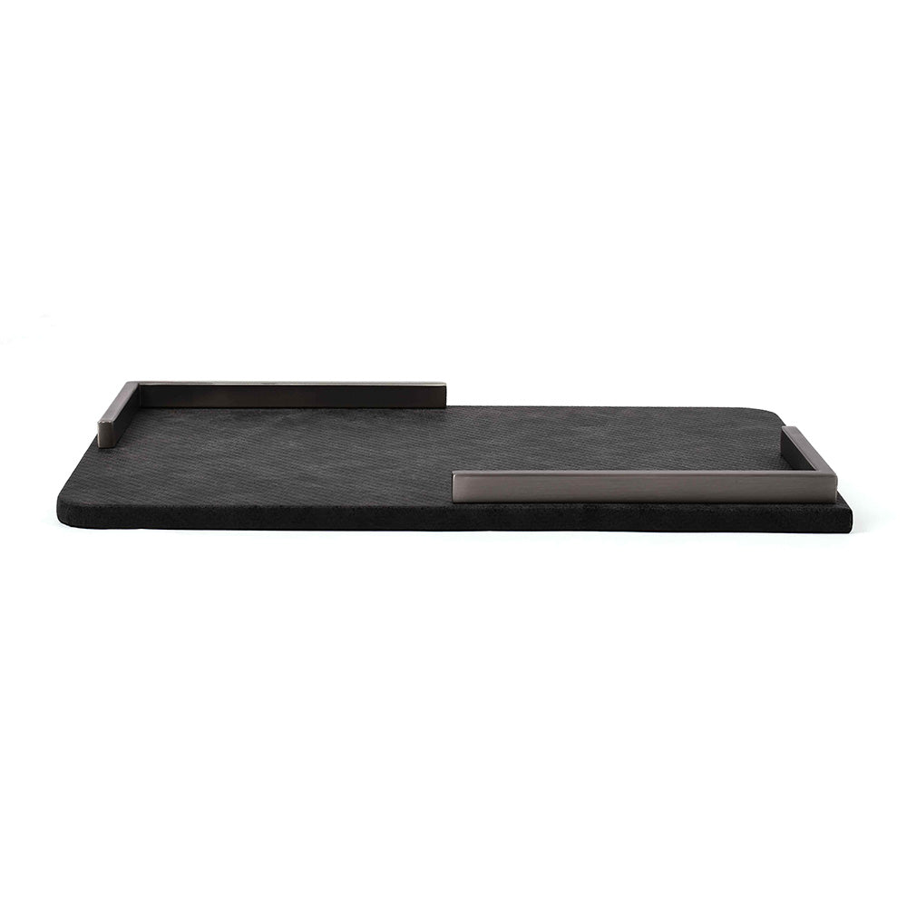 Metal Leatherette Serving Platter | Black | Luxe ICHKAN by Day To Day