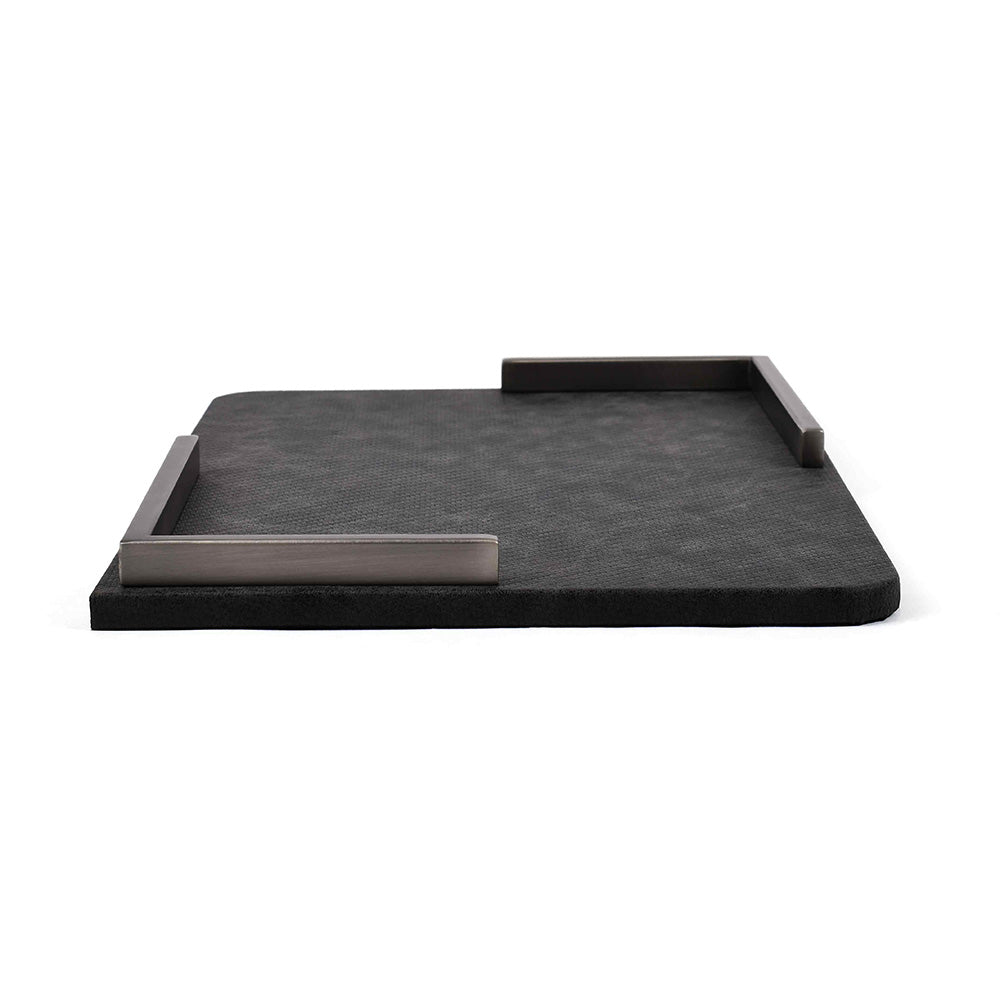 Metal Leatherette Serving Platter | Black | Luxe ICHKAN by Day To Day