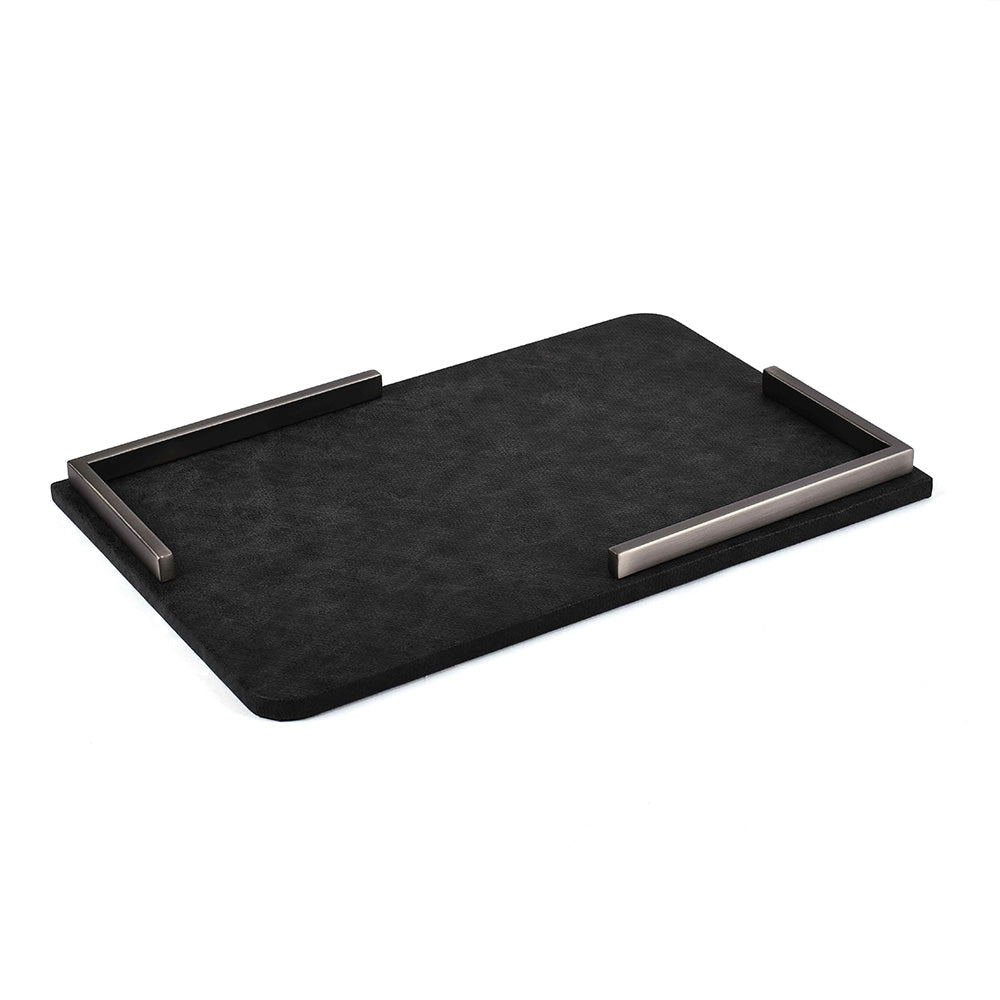 Metal Leatherette Serving Platter | Black | Luxe ICHKAN by Day To Day