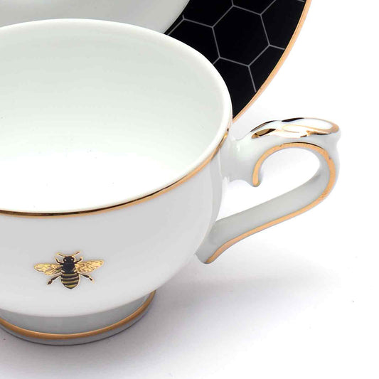 Macchiato Cup & Saucer 12 Pcs - Gift Box | Black | Bee ICHKAN