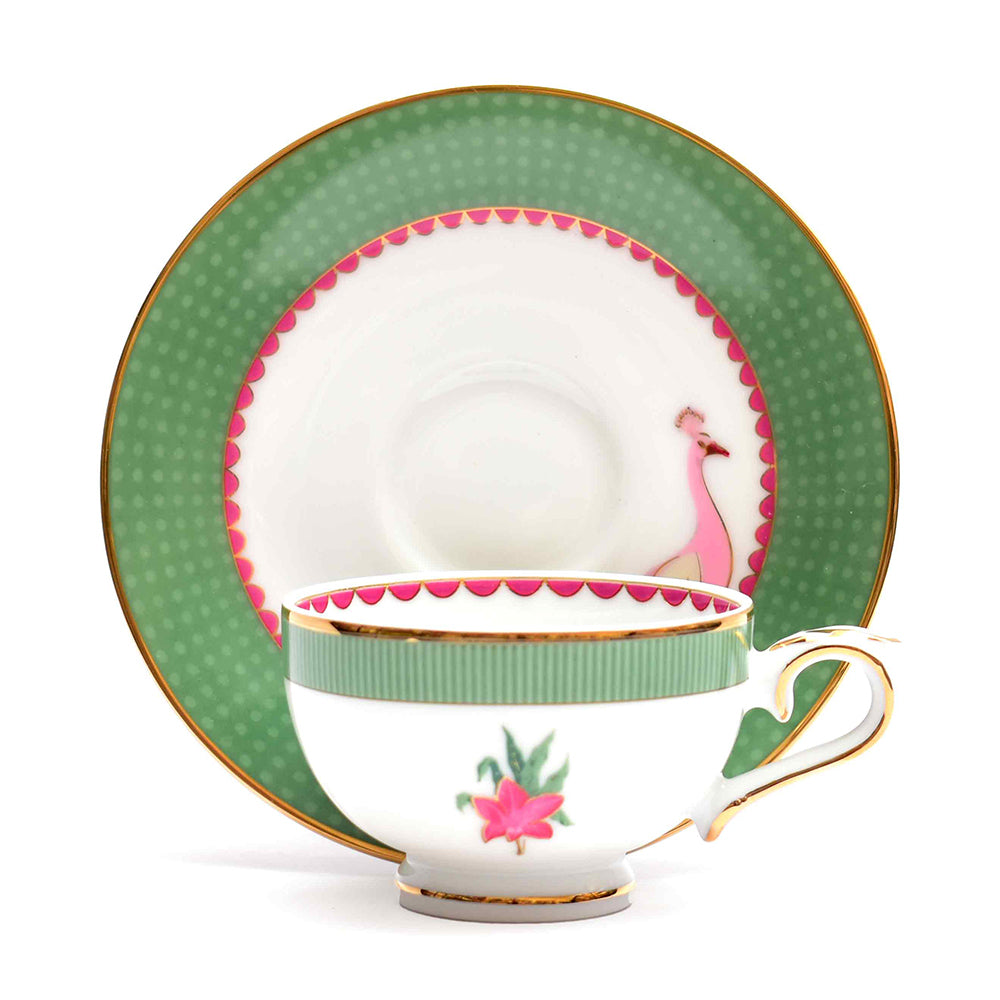 Macchiato Cup & Saucer 12 Pcs - Gift Box | Green | Mayura ICHKAN