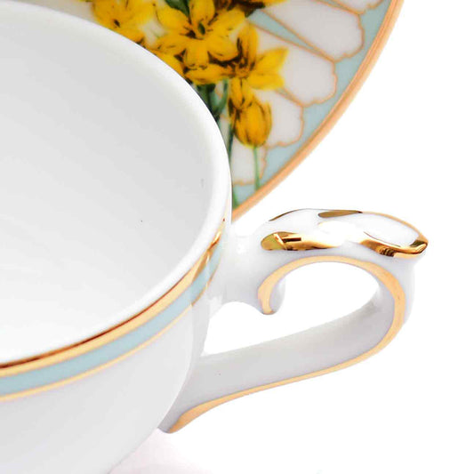 Macchiato Cup & Saucer 12 Pcs - Gift Box | Yellow | Basant ICHKAN