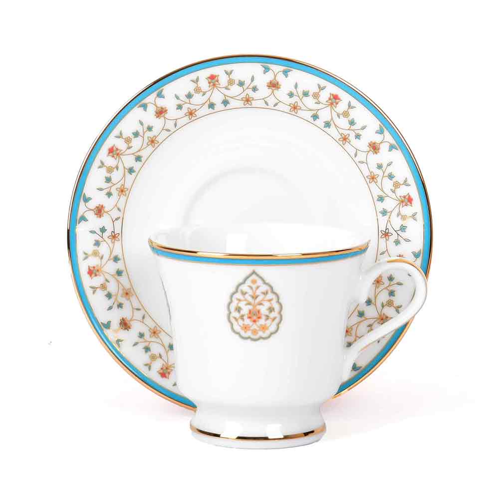 Tea Cup and Saucer Set 12 Pcs Bell Shape | Blue | Mavi ICHKAN by Day To Day