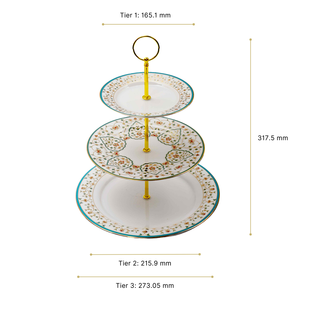 3 Tier Dessert Platter | Blue | Mavi ICHKAN