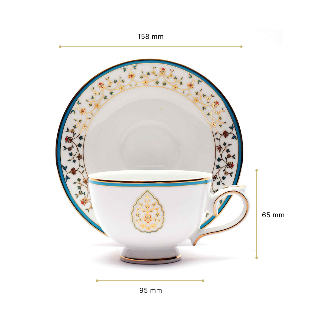 Tea Cup & Saucer 12pc | Blue | Mavi ICHKAN