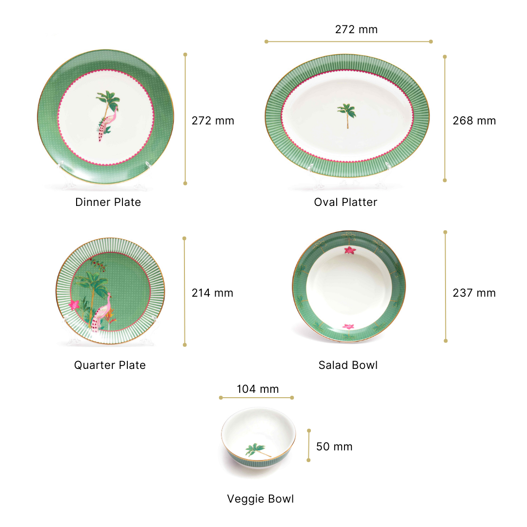 21 pc Dinner set | Green | Mayura ICHKAN