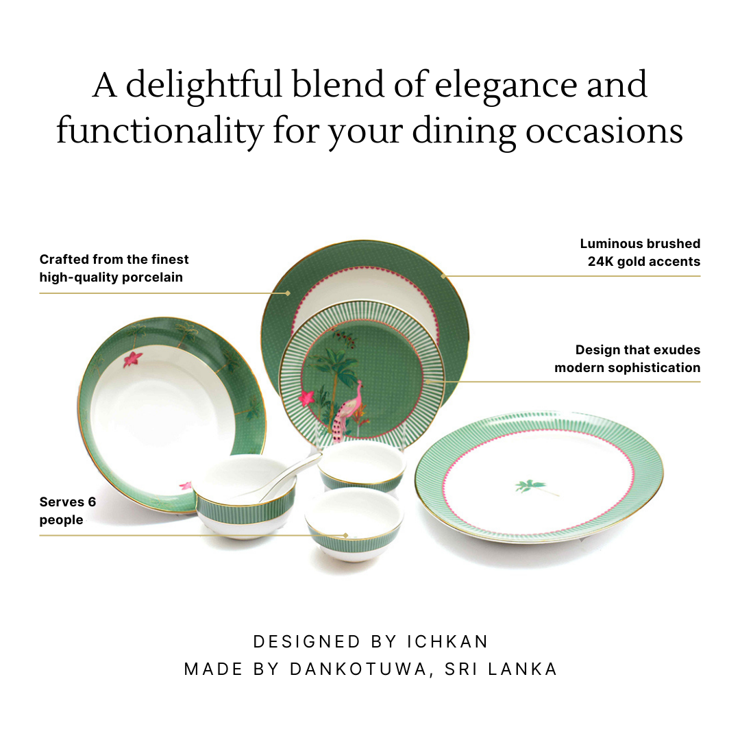 33 pc Dinner set | Green | Mayura ICHKAN