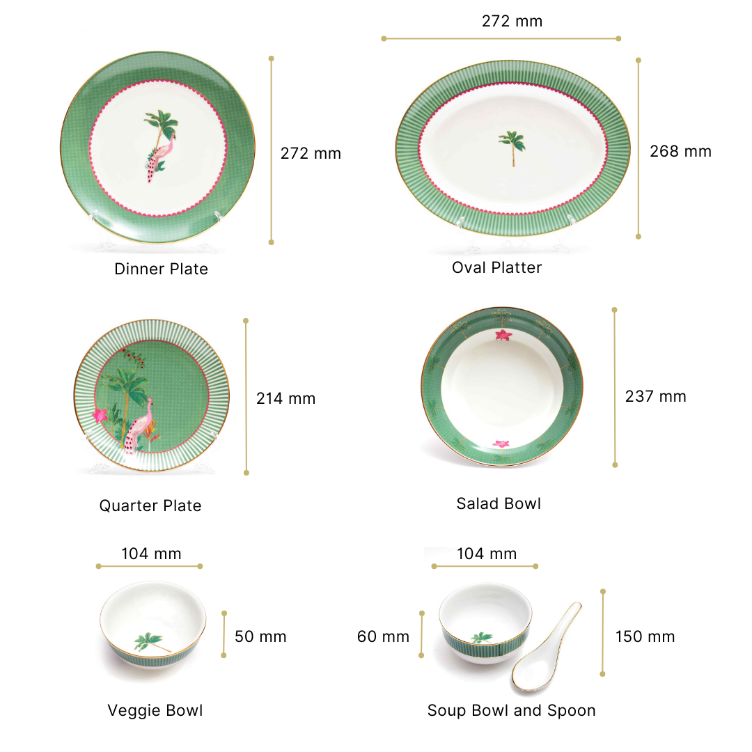 33 pc Dinner set | Green | Mayura ICHKAN