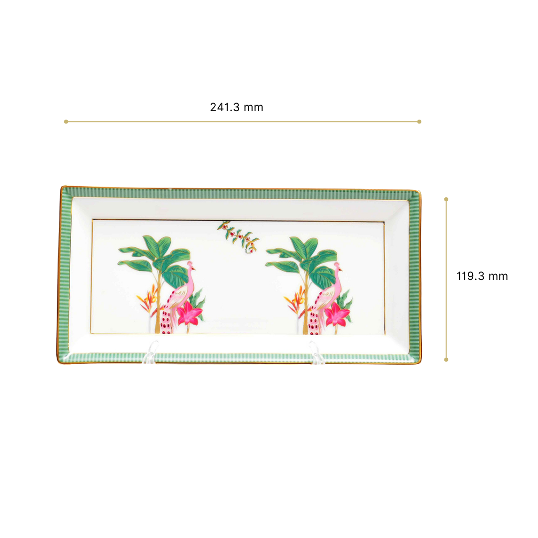 Rectangle Snack Tray/Platter Small | Green | Mayura ICHKAN