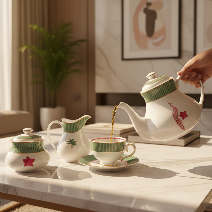 Tea Set 17 Pcs | Green | Mayura ICHKAN by Day To Day