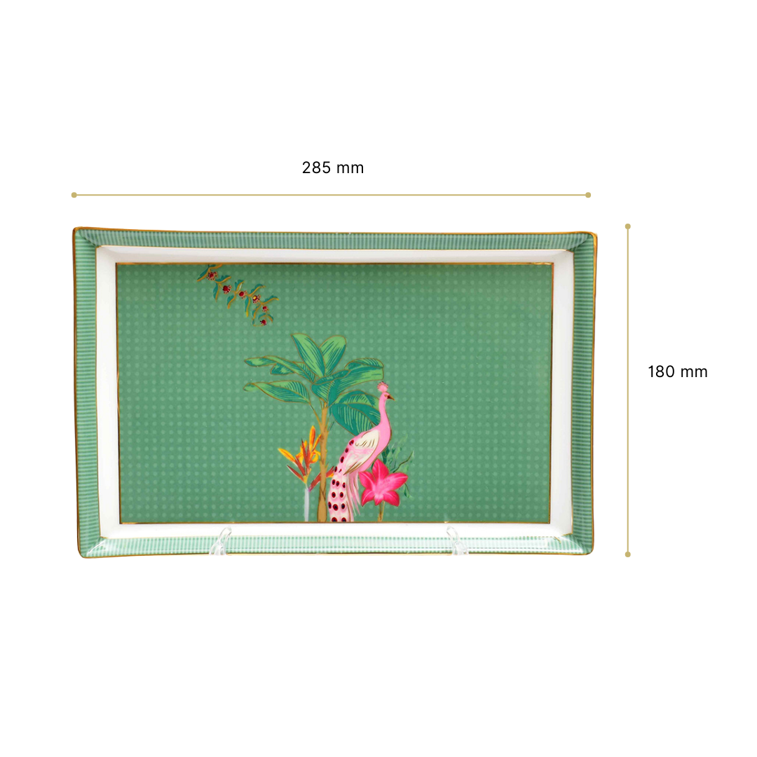 Rectangle Snack Tray/Platter Large | Green | Mayura ICHKAN