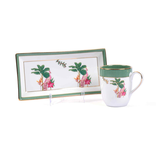 Coffee Mug and Snack Platter Combo - Gift Box | Green | Mayura ICHKAN