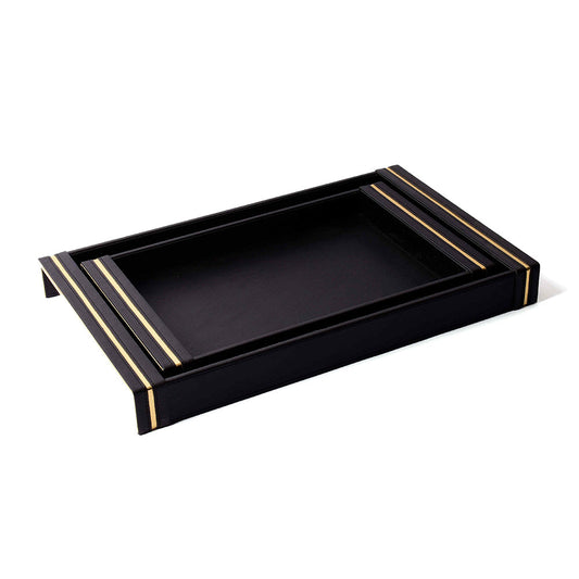 Rectangle Serving Tray Set of 2 | Black | Midnight ICHKAN by Day To Day