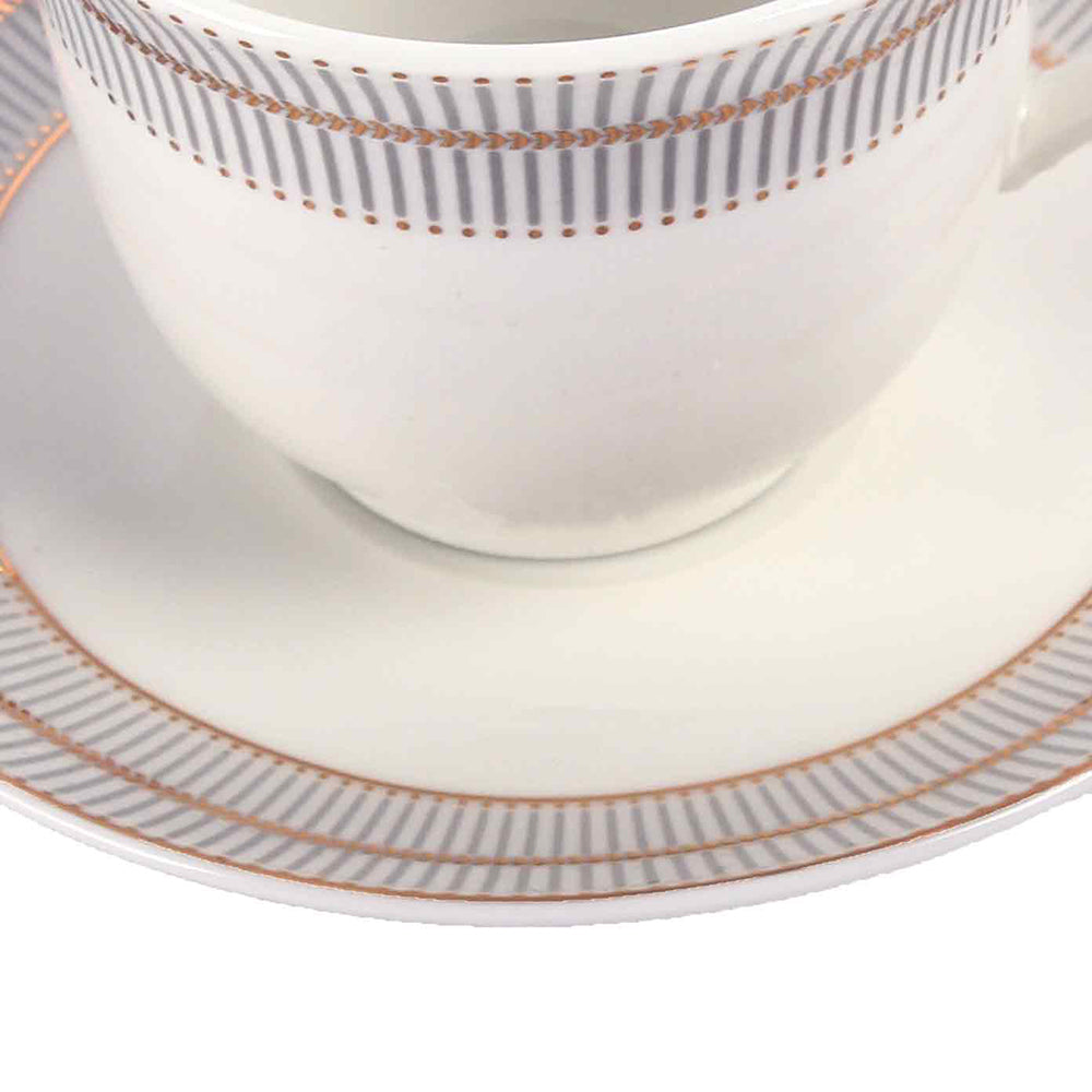 Tea Cup and Saucer Set 12 Pcs | Monarchy Grey | Ichkan Roots