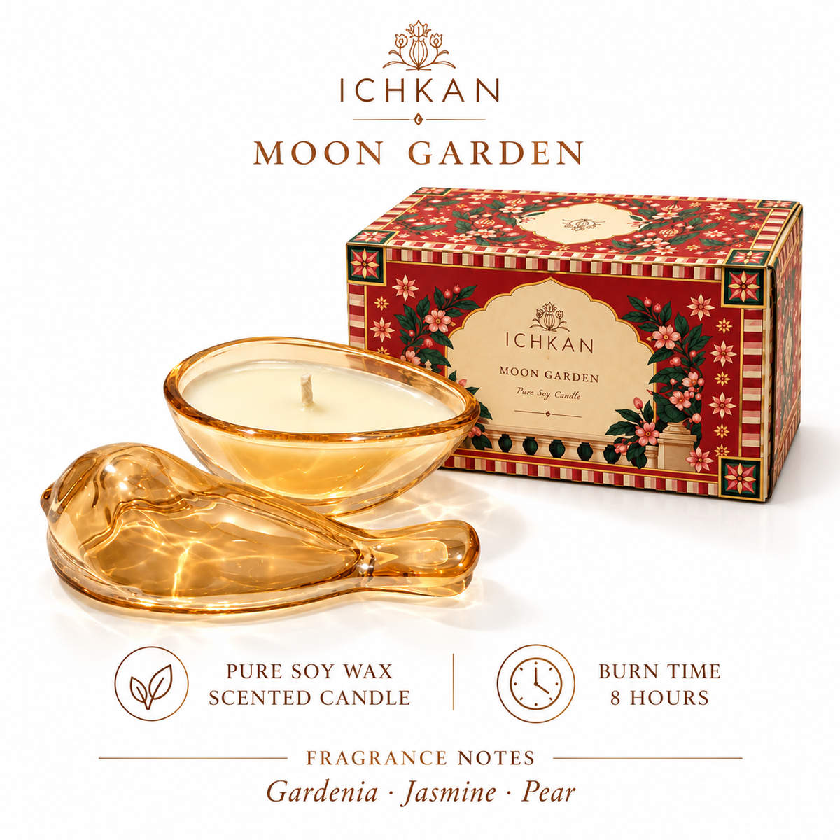 Moon Garden Scented Soy Wax Candle with Lid | Golden ICHKAN by Day To Day