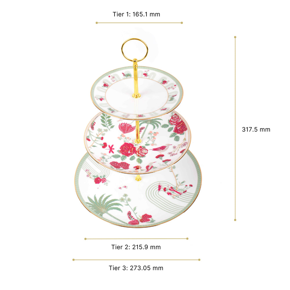 3 Tier Dessert Platter | Red | Mughal Garden ICHKAN by Day To Day