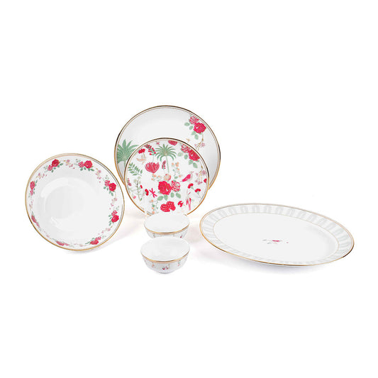 21 pc Dinner set | Red | Mughal Garden ICHKAN by Day To Day