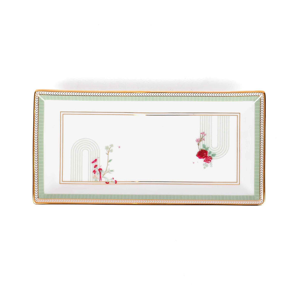 Rectangle Snack Tray/Platter Small | Red | Mughal Garden ICHKAN by Day To Day