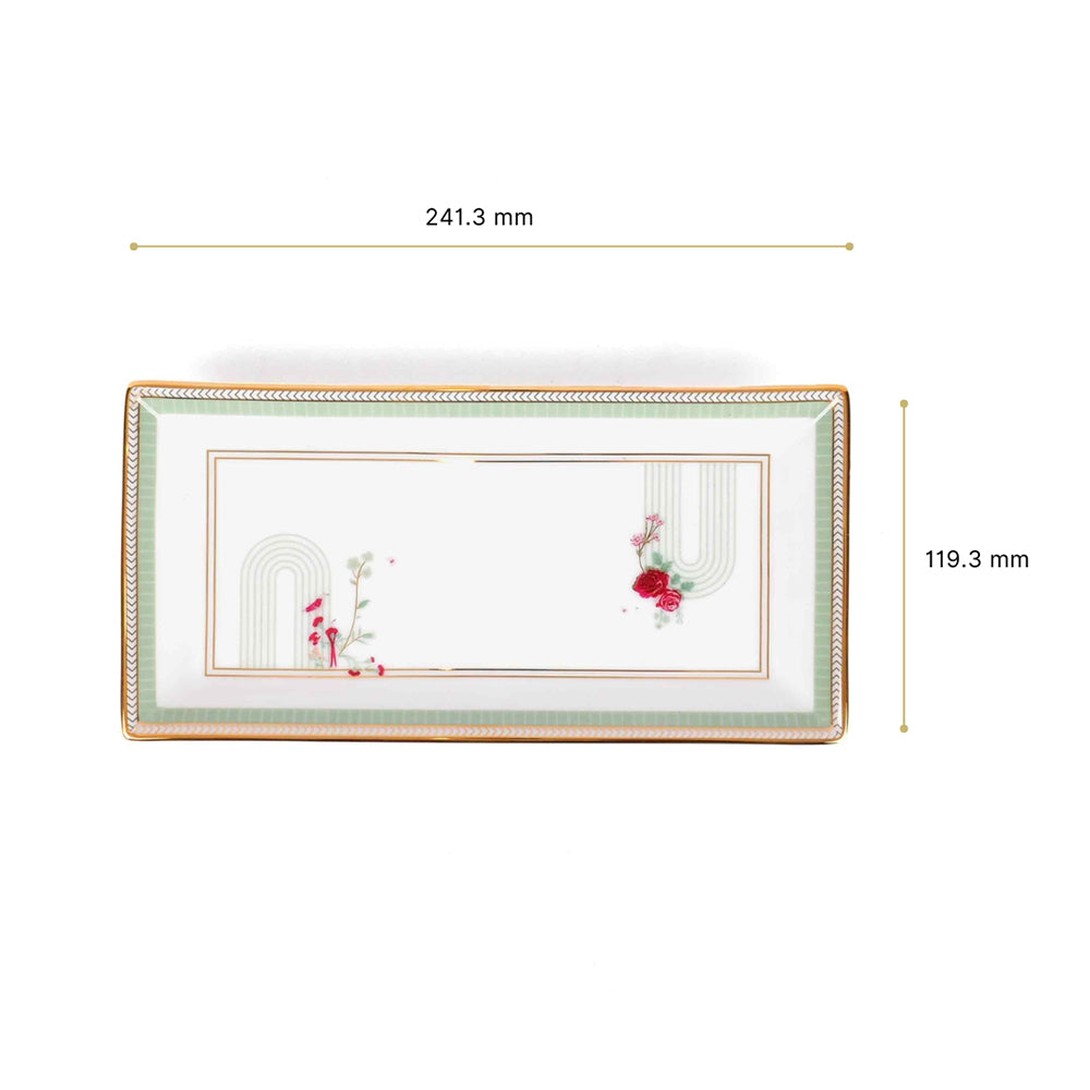 Rectangle Snack Tray/Platter Small | Red | Mughal Garden ICHKAN by Day To Day