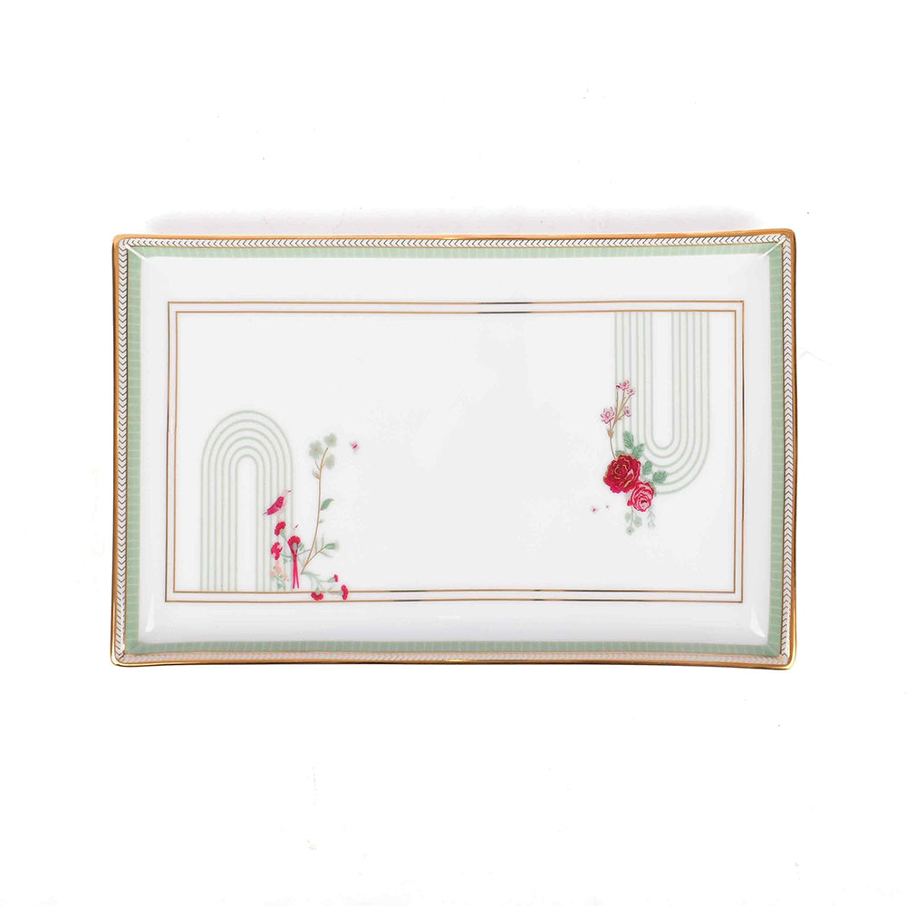 Rectangle Snack Tray/Platter Large | Red | Mughal Garden ICHKAN by Day To Day