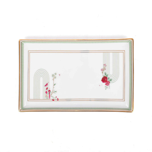 Rectangle Snack Tray/Platter Large | Red | Mughal Garden ICHKAN by Day To Day