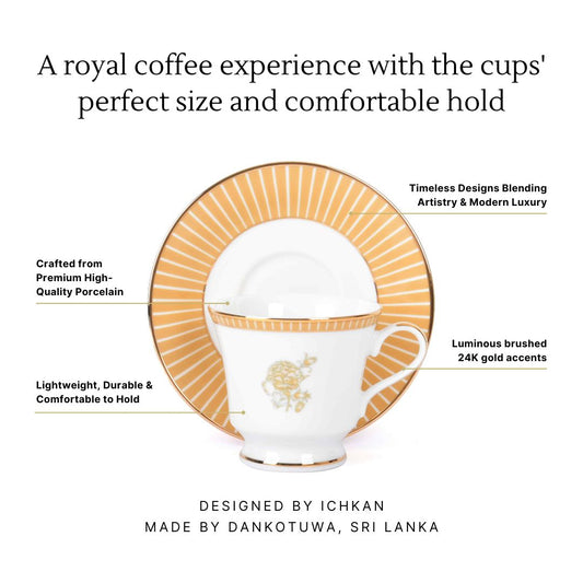 Tea Cup and Saucer Set 12 Pcs Bell Shape | Yellow | Mustard Iris ICHKAN by Day To Day
