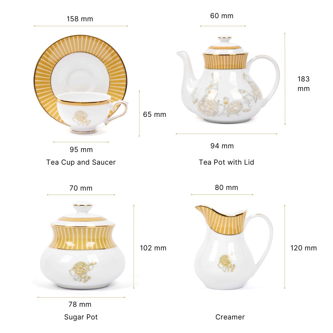 17pc Tea Set  | Yellow | Mustard Iris ICHKAN by Day To Day