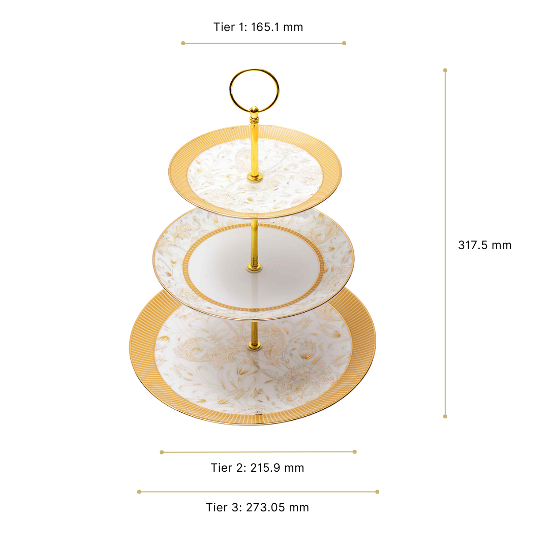 3 Tier Dessert Platter | Yellow | Mustard Iris ICHKAN