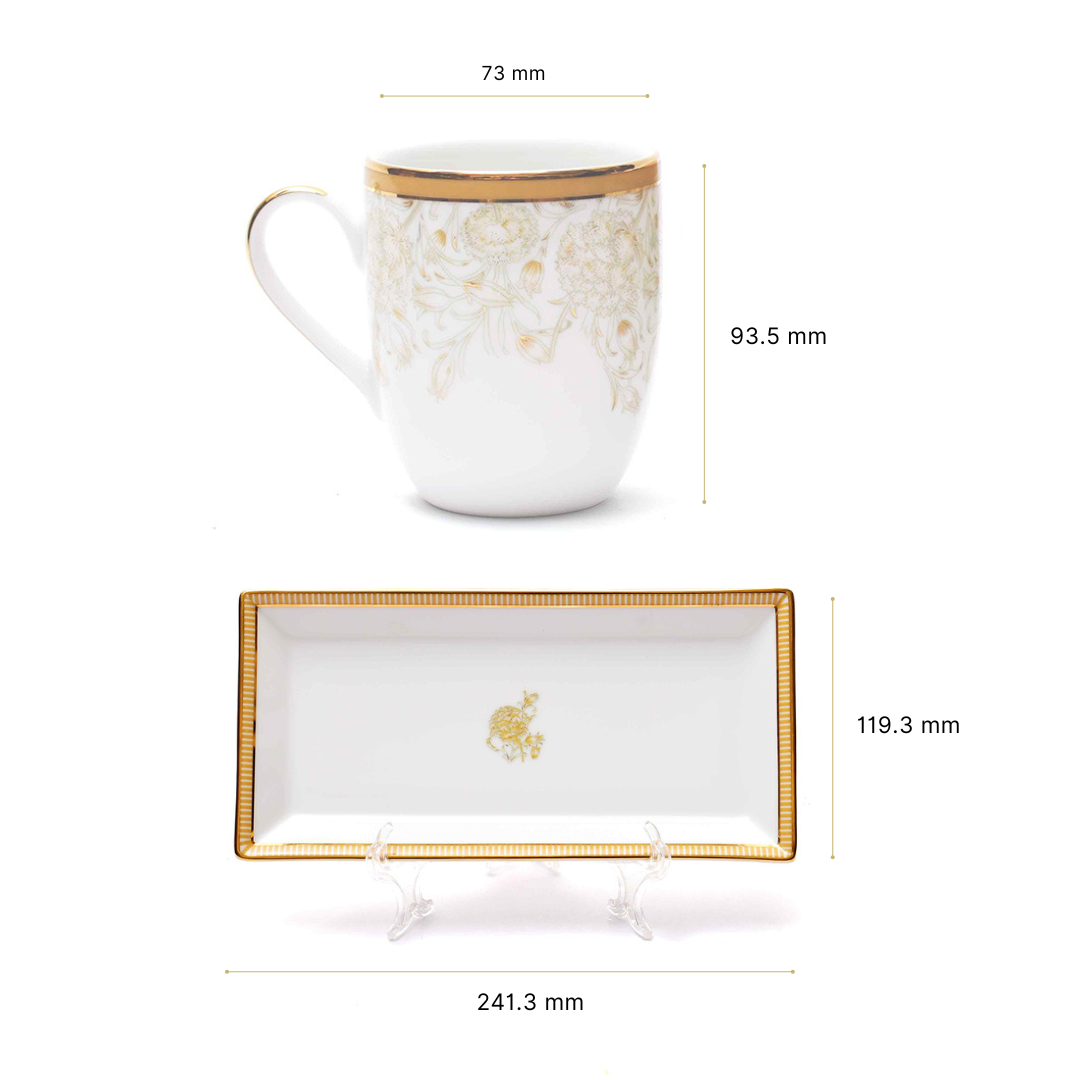 Coffee Mug and Snack Platter Combo - Gift Box | Yellow | Mustard Iris ICHKAN