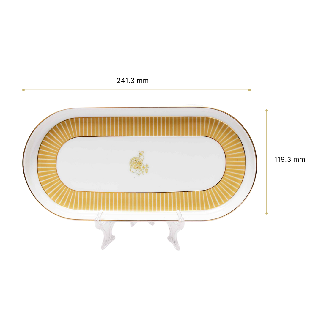 Oval Snack Tray/Platter | Yellow | Mustard Iris ICHKAN