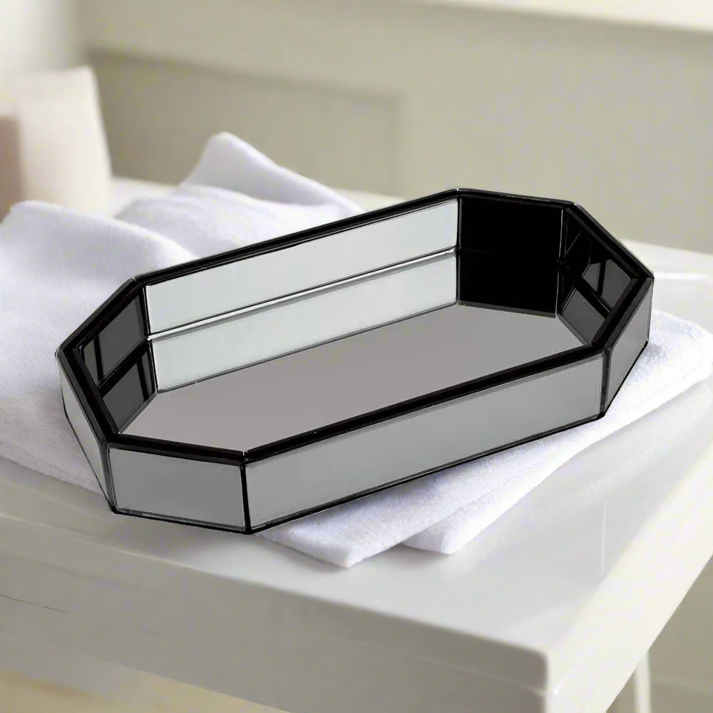 Mirror Towel/Vanity Tray | Smokey Black | O'gon ICHKAN